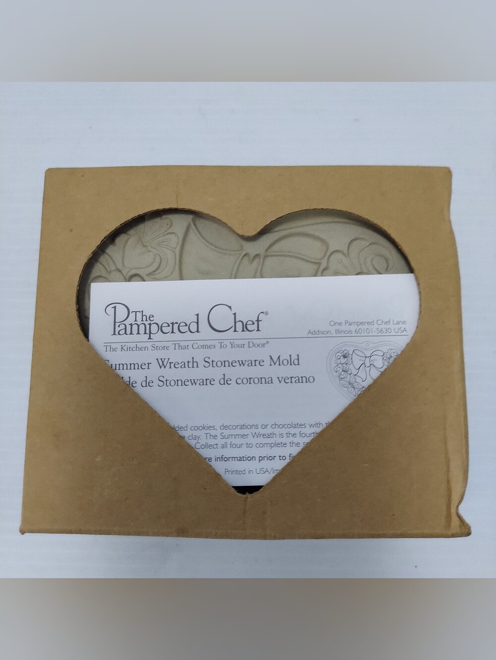The Pampered Chef Cookie Art Mold Heart Shape Stoneware Lot of 3 NIB - Picture 15 of 16